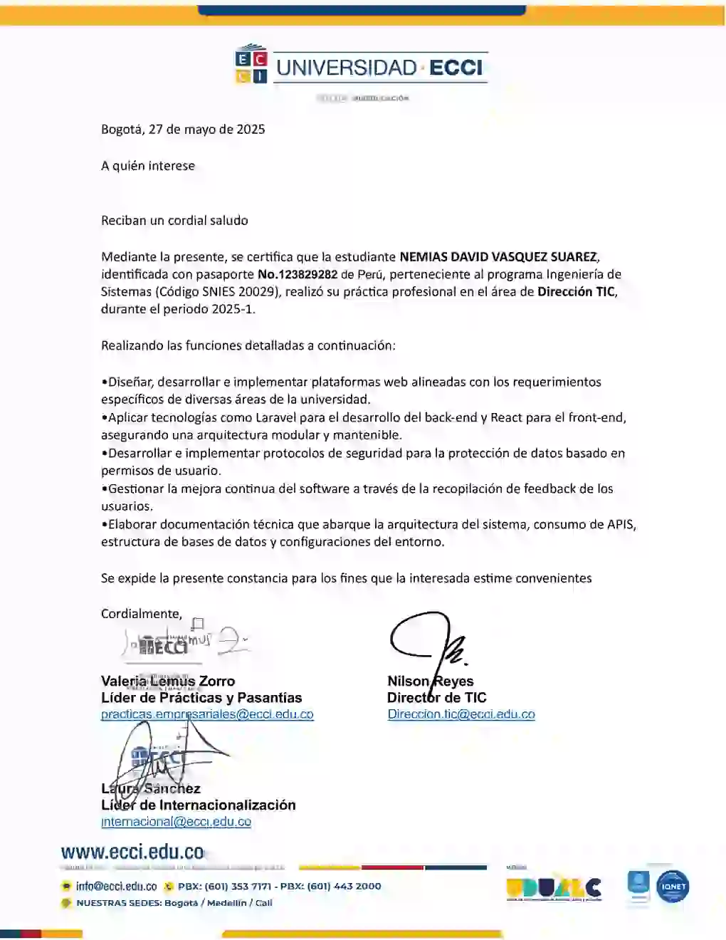 Dirección TIC (Universidad ECCI)